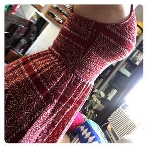 Red patterned sundress
